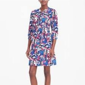 𝅺J CREW LADIES FLORAL PRINT LACE-UP  MINI DRESS- S